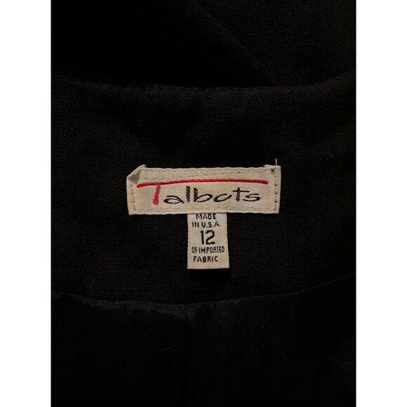 Talbots Black One-Button Blazer Jacket Viscose Size 12 - Picture 9 of 9
